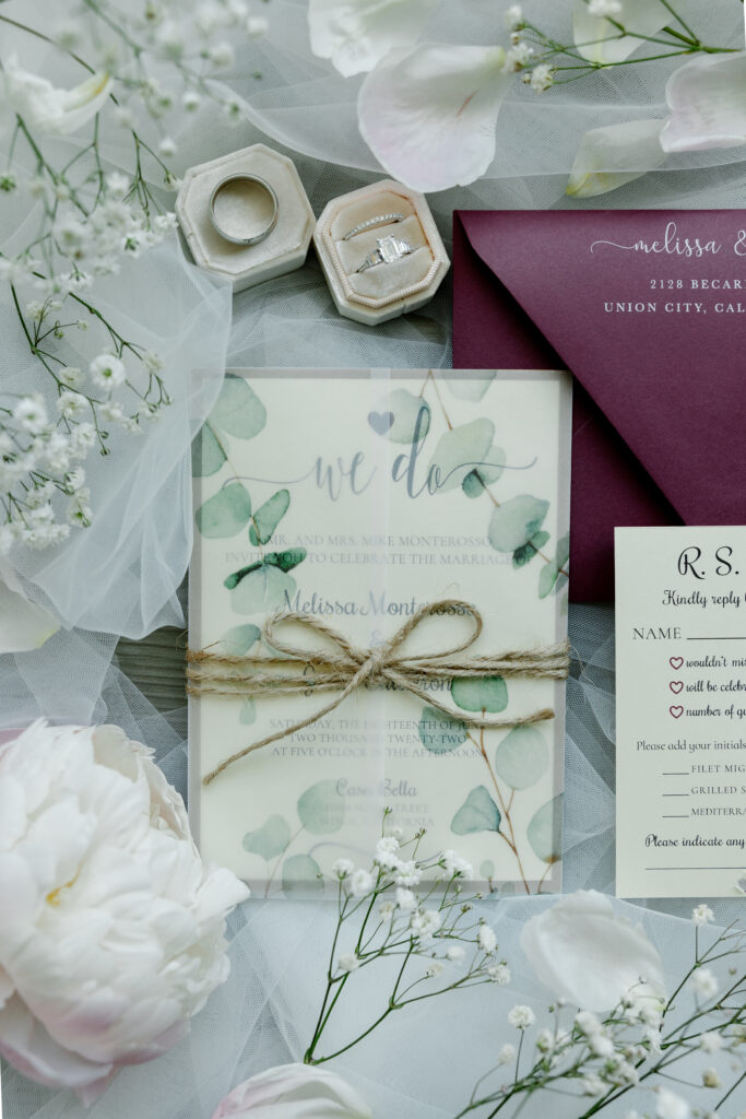 Wedding details flat lay